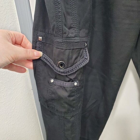 White House Black Market Crop Leg Women's Gem Studded‎ Casual Cargo Pants Size 8 - Picture 3 of 7